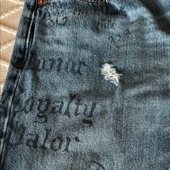 Distressed patchwork jeans by Polo Ralph Lauren size 27 - Picture 4 of 12